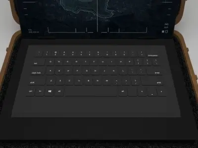 Military Laptop Low-poly 3D model