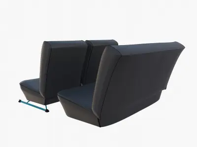 Generic Black Leather Seats v2 3D model