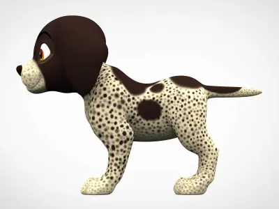 German Shorthaired Pointer Puppy Low-poly 3D model