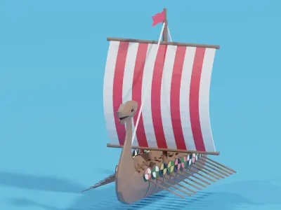 Viking Longship 3D model