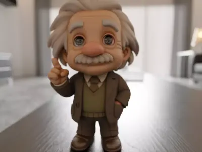 Albert Einstein Chibi 3D print model
