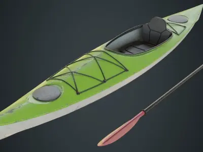 Kayak 2B Low-poly 3D model