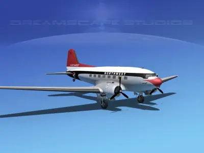 Douglas DC-3 Northwest 3D model