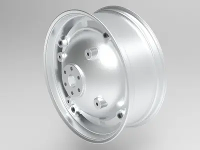 Tractor Wheel Low-poly 3D model