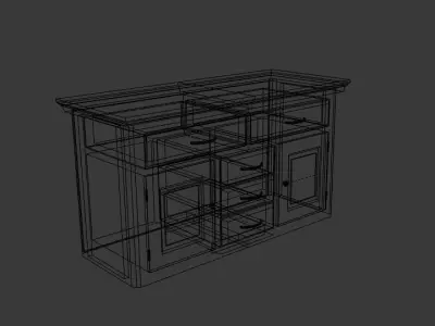Canterbury Oak Large Sideboard Free Free low-poly 3D model