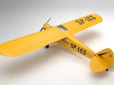 Piper PA-18 Supercub Plane 3D model High quality 3D model