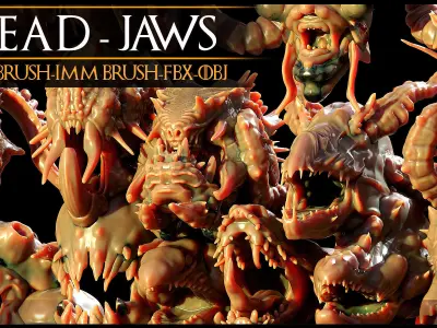 40 Jaws And Head-Creature And Character Head-Dragon-Vol 04 3D model