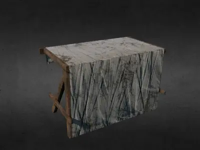 Medieval stall 2 Low-poly 3D model
