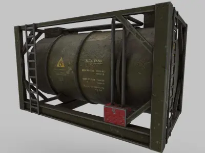 Military Fuel Tank - Low Poly - Game Ready Low-poly 3D model