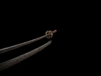 Damascus Steel Katana 3D model