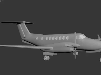 3D model of an airplane Low-poly 3D model