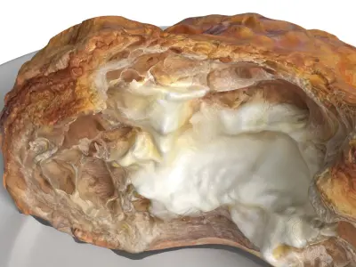 Cappuccino with Cream-Filled Croissant 3D model