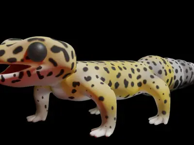Stylized Leopard Gecko Low-poly 3D model