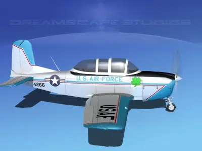 Beechcraft T-34 Mentor V03 USAF 3D model