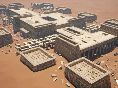 The Grand Egyptian Temple Environment Low-poly 3D model