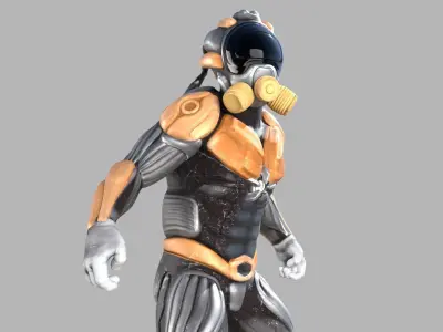 Sci fi warrior Low-poly 3D model