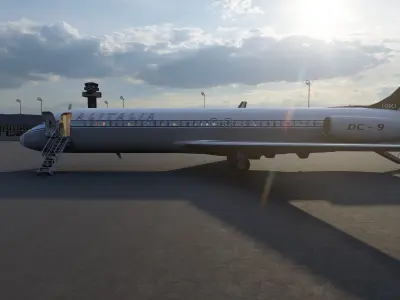 ALITALIA 1967 DC-8-62 and DC-9-32 3D model