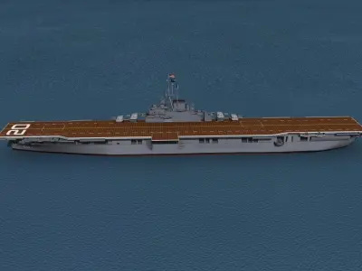 Essex Class Aircraft Carrier CV-20 USS Bennington 3D model
