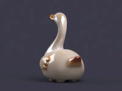 swan birds art sculptures beak sky flying sparrow 3D model