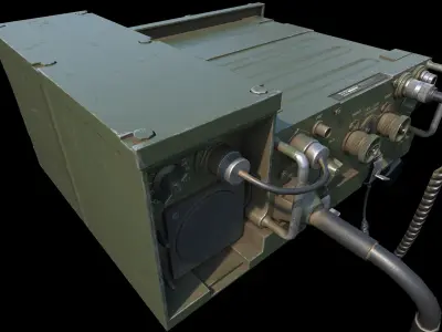 Military radio PRC-77 with amplifier AM-1777 Low-poly 3D model