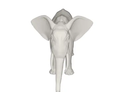 Elephant with long tusks 3D model