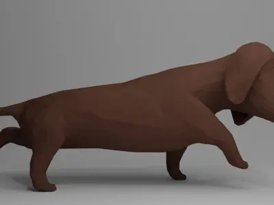 Dachshund Low-poly 3D model