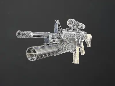 Rifle M4A1 Low-poly 3D model