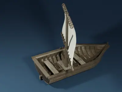 Sailboat with a rectangle mast 3D model