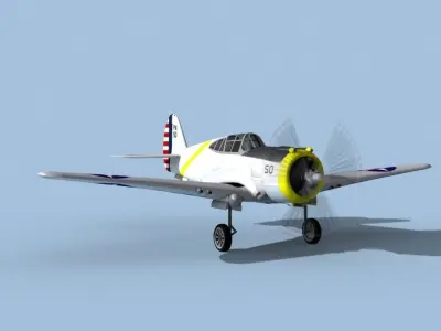Curtiss P-36C Hawk V03 USAAF 3D model