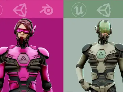 CYBORGTOPIA HUMANOID COLLECTION 07 3D Model Pack