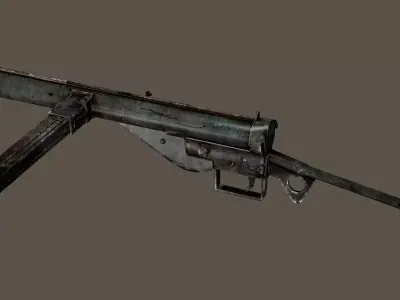Sten Mk3 ww2 British smg pbr Low-poly 3D Model 3D model