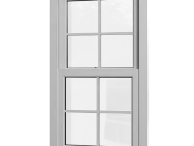  Double Hung Grid Window Model, White 