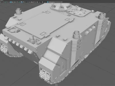 Sci-Fi Armored Tank Futuristic APC Vehicle 3D Model Low-poly 3D model