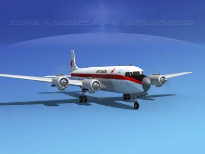 Douglas DC-6 American Airlines 3D model