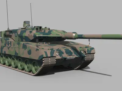 Leopard 2 A Tank 3d model - animated 3D model