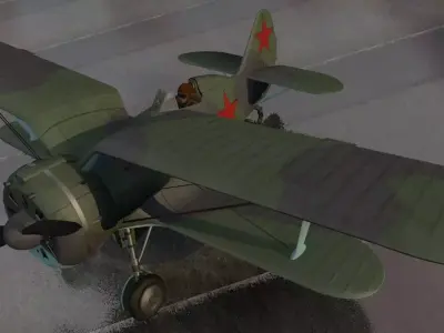 Polikarpov I-153 Chaika 3D model