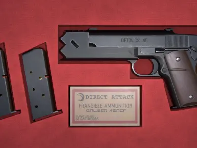 Detonics Combat Master 1911 Custom - Lycoris Recoil - Game Asset Free low-poly 3D model