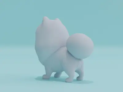 Puppy Pomeranian Baby Dog Cute Free low-poly 3D model