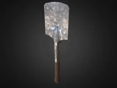 WW1 German Trench Shovel asset Free low-poly 3D model