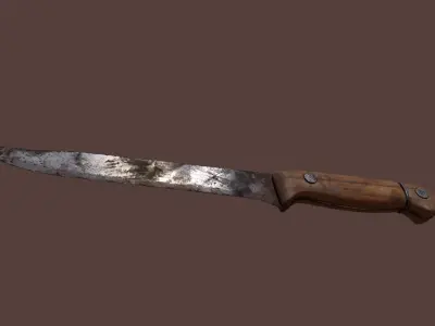 kitchen knife damage Low-poly 3D model