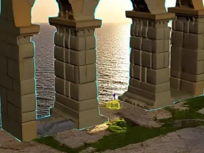 Ancient Roman Aqueduct - Stylized 3D Model Low-poly 3D model