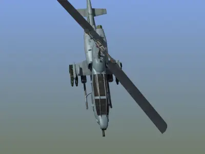 AH1W Cobra attack helicopter Low-poly 3D model