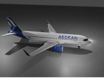 Aegean Airbus a320neo  Low-poly 3D model