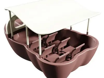 Astonishing Cartoon Tourist Boat Low-poly 3D model