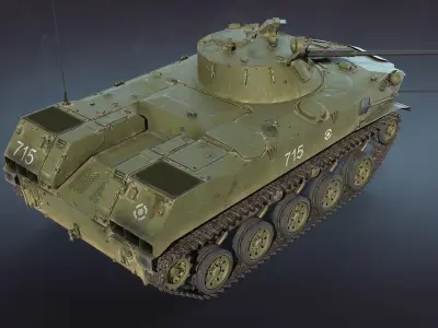 BMD-2 military tank Low-poly 3D model