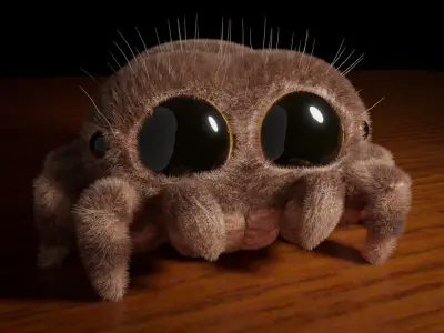 Stylized cute spider 3D model