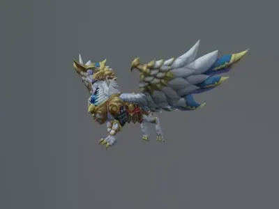 Eagle White Fantasy Low-poly 3D model