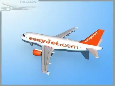Falcon3D A319 Easyjet 3D model