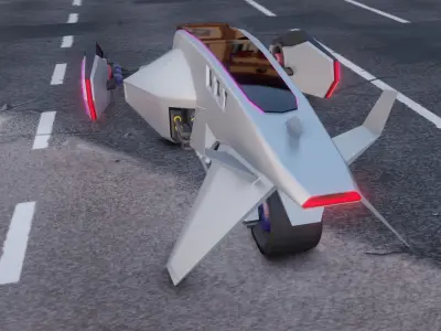 Scifi Consept Car 3D Model Low-poly 3D model