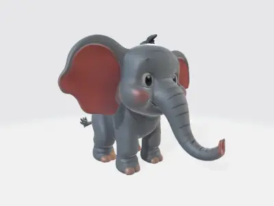 Baby cartoon elephant 3D model